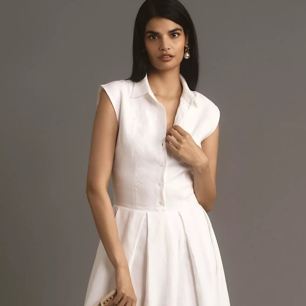 Reformation Prim Linen Midi Dress